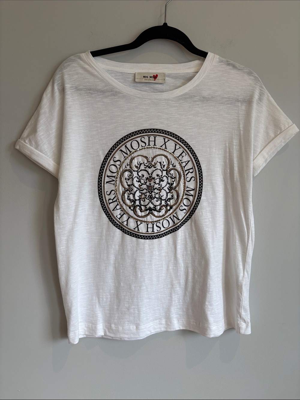 MOS MOSH x YEARS White Graphic Logo Tee Embellished